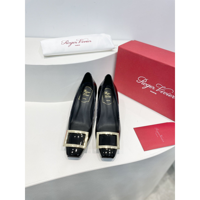 roger u1u1er trompette bellerine patent-leather ballet flats heel black