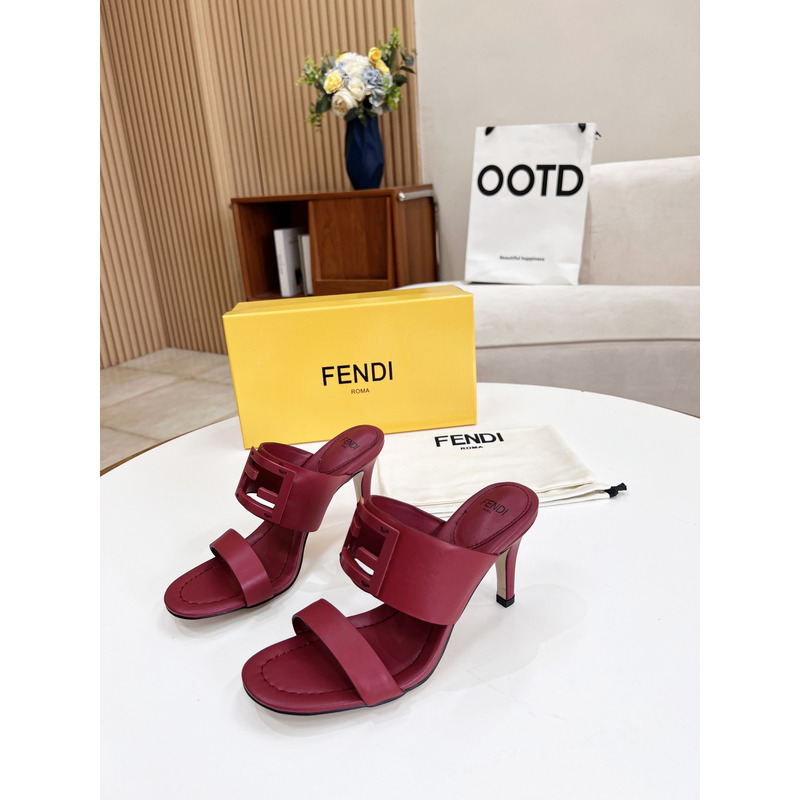 F**di baguette leather slides mulberry