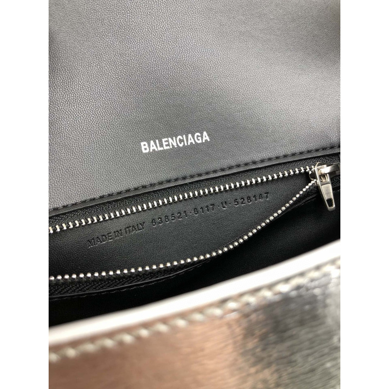 Ba*len*cia*ga small hourglass bag water ripple silver
