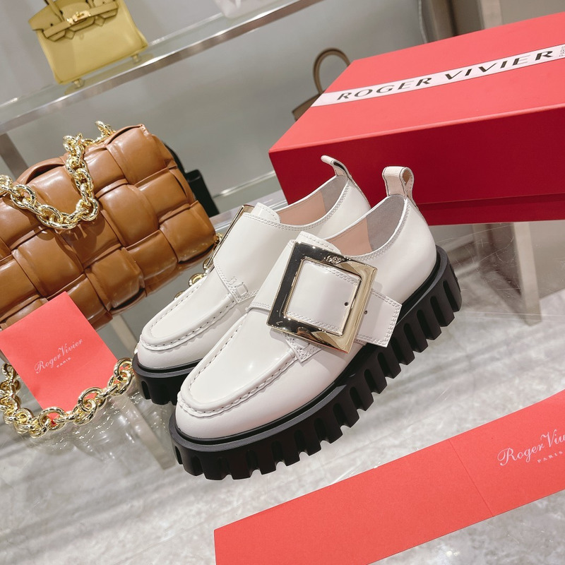 roger u1u1er women''s patent leather viv go-thick metal buckle platform loafers shoe white