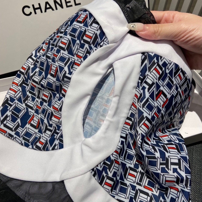 Ch*el logo swimsuit two piece