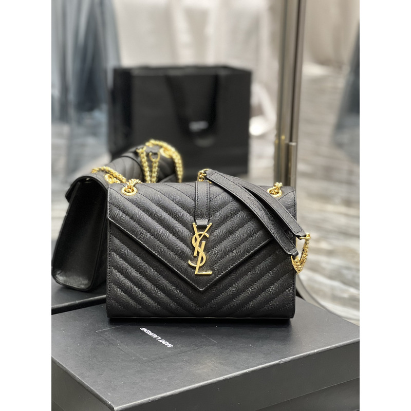 Saint Laurent Grain Leather Envelope Medium Bag