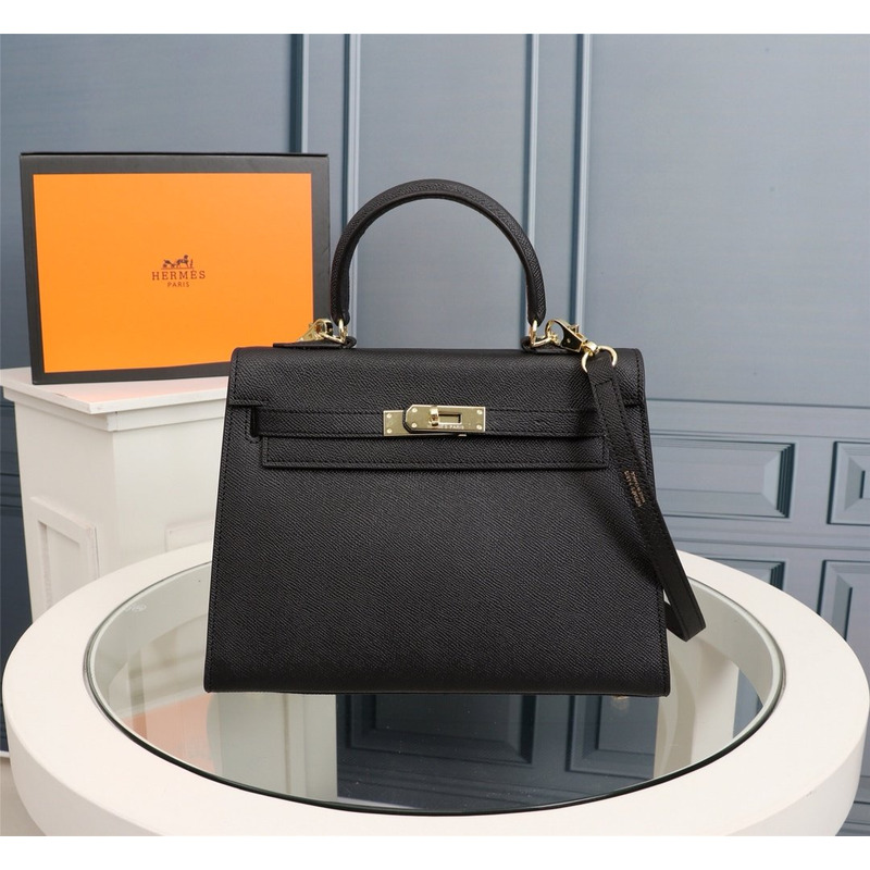 H**mes gold epsom sellier kelly 25 gold hardware black