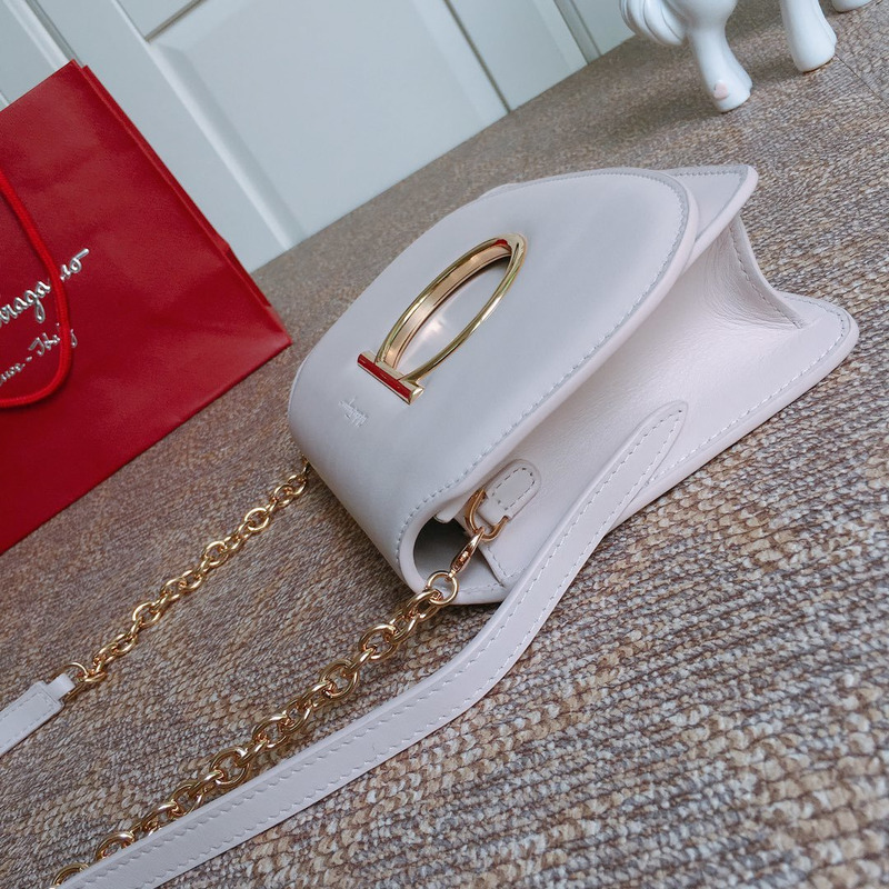 Ferragamo Calfskin Vela Mini Crossbody Bag Antique Pink