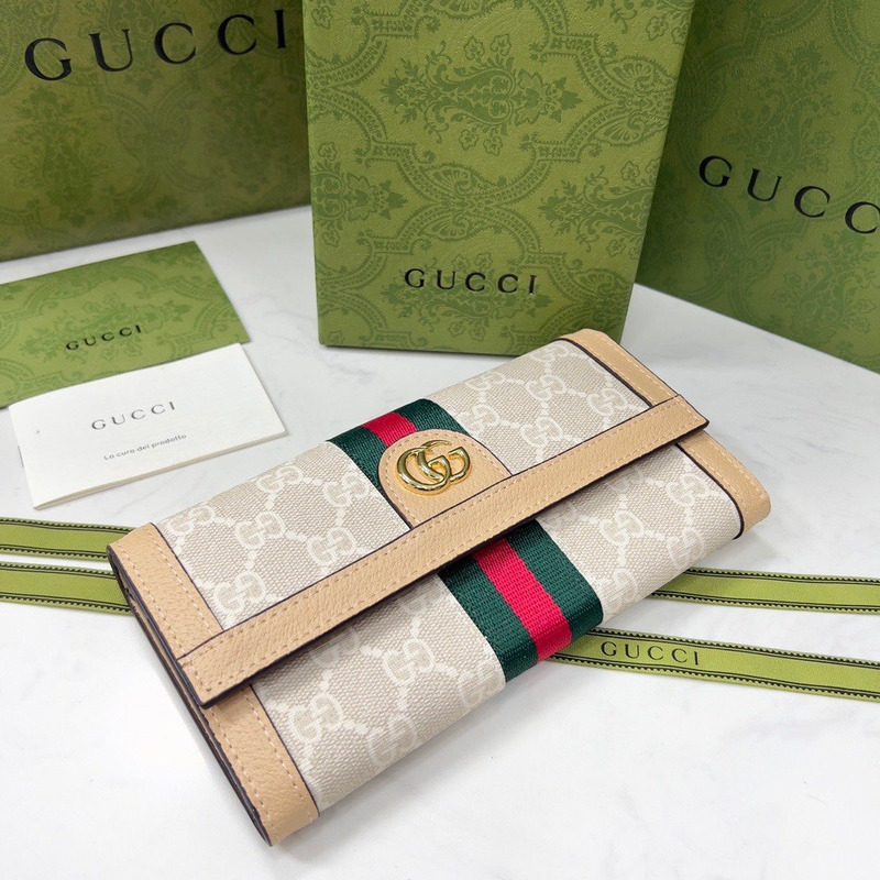 g*u*i ophidia gg continental wallet beige and white gg S*p*e canvas