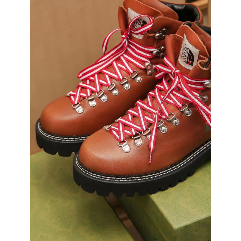g*u*i x the n0*h F**e leather ankle boots brown