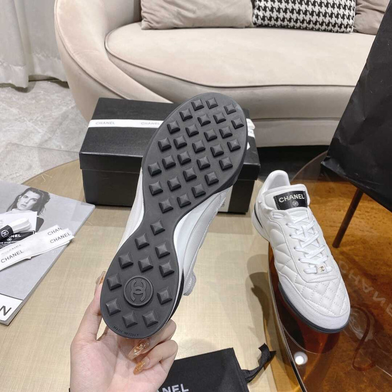 Ch*el platform casual style street style plain leather party style white