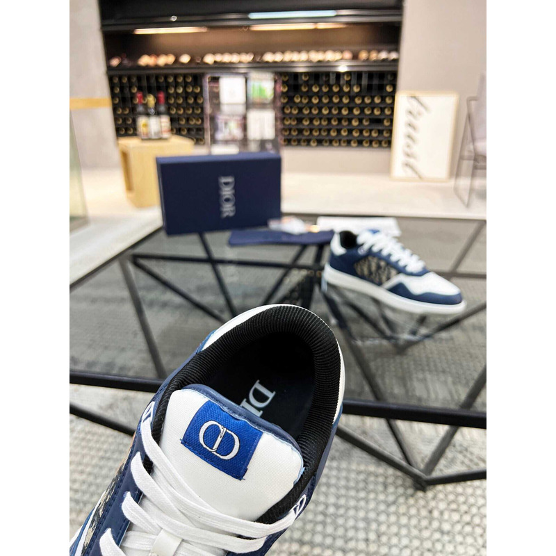 D*or b27 low top sneaker smooth calfskin oblique galaxy leather navy blue