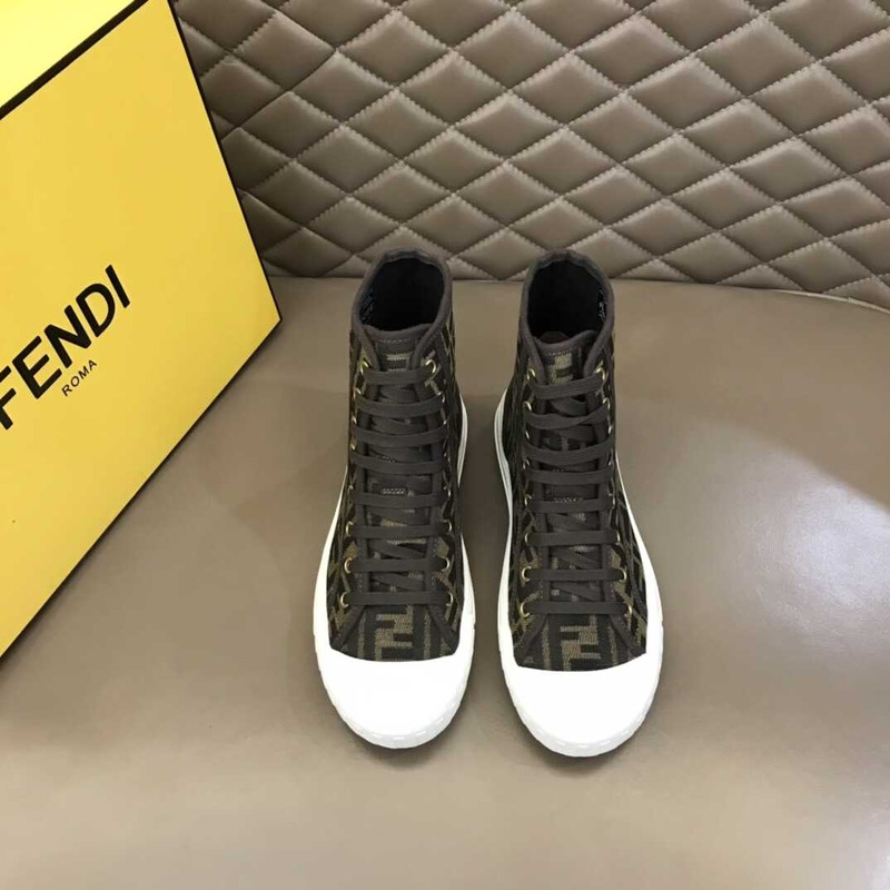 F**di domino canvas sneakers brown