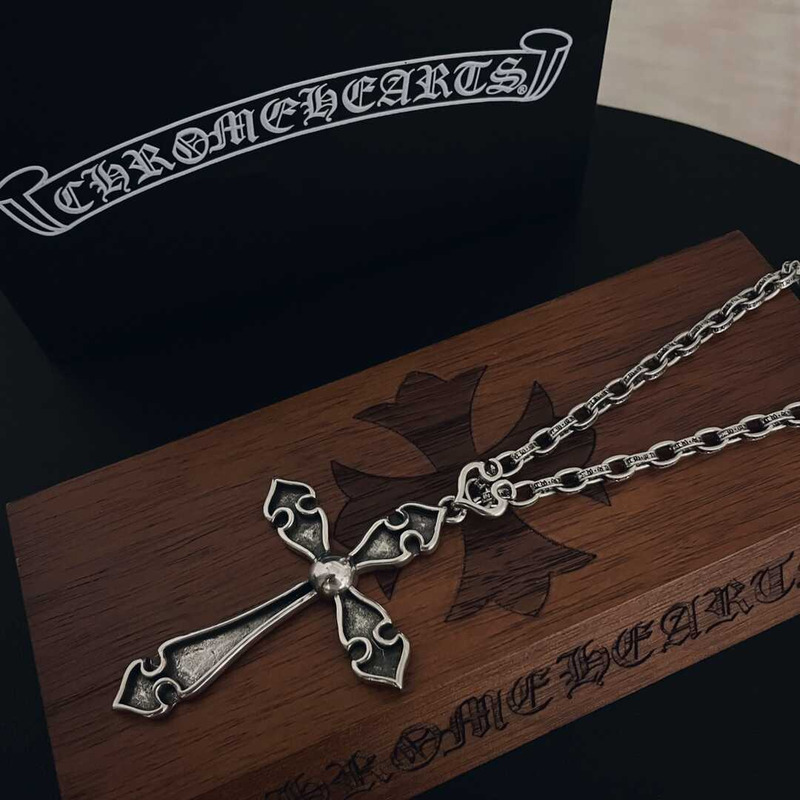 Ch*0me heart crucifix pendant necklace