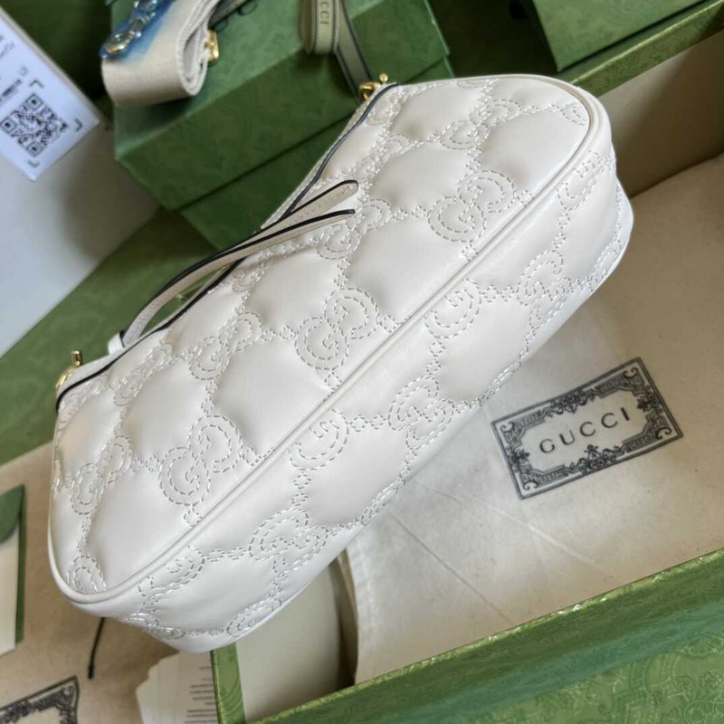 G*u*i gg matelasse leather bag white