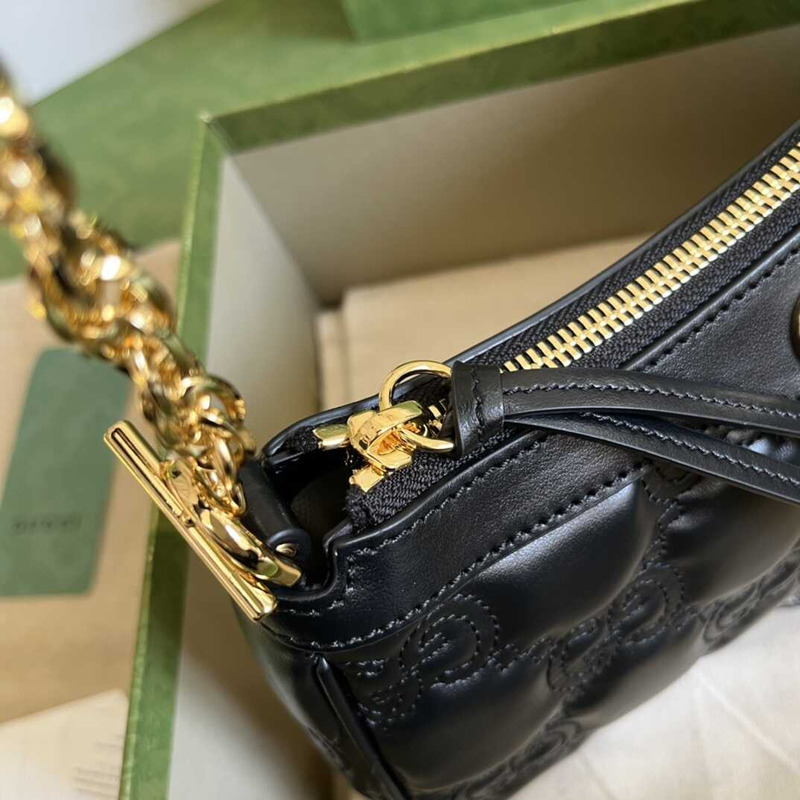 G*u*i gg matelasse leather bag black