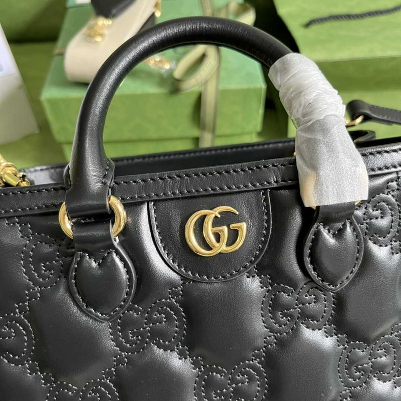 G*u*i gg quilted mini handle bag black