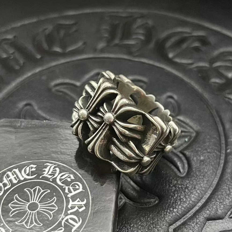 Ch*0me heart classic oval sterling silver ring