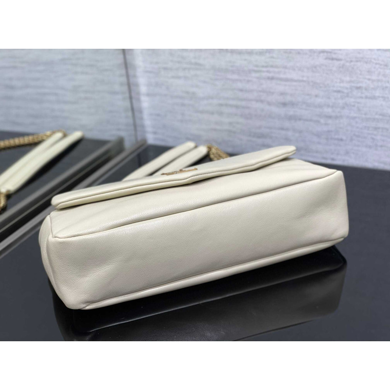 Saint Laurent Calypso Bag In Lambskin White