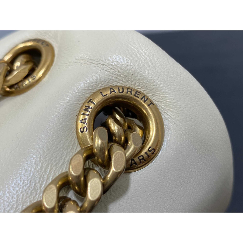 Saint Laurent Calypso Bag In Lambskin White