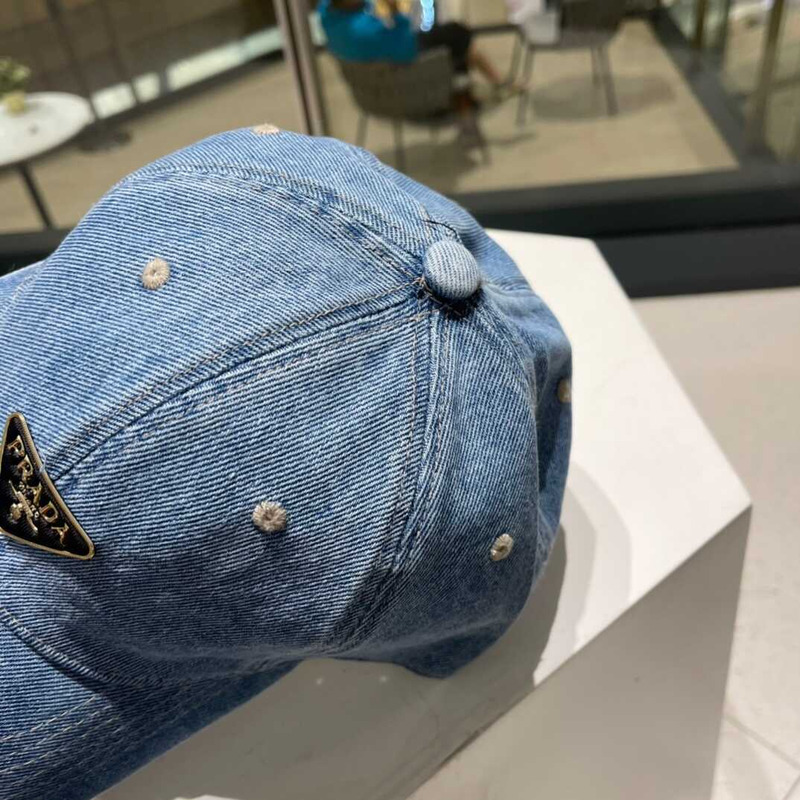Pra*a denim baseball cap blue