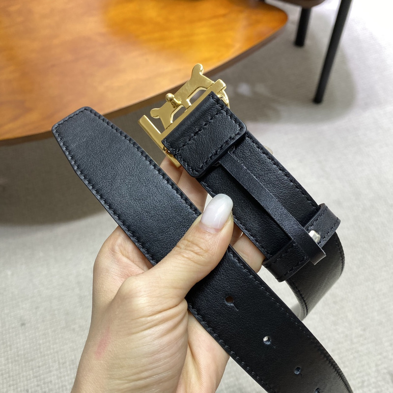B**rrytb gold logo smooth leather reversible belt