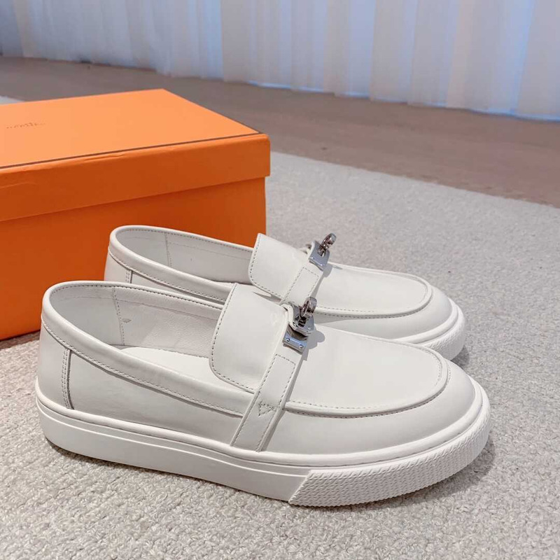 H**mes game easy sneakers calfskin white
