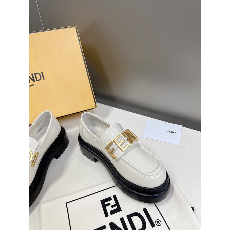 F**di new thick-soled martin boots white