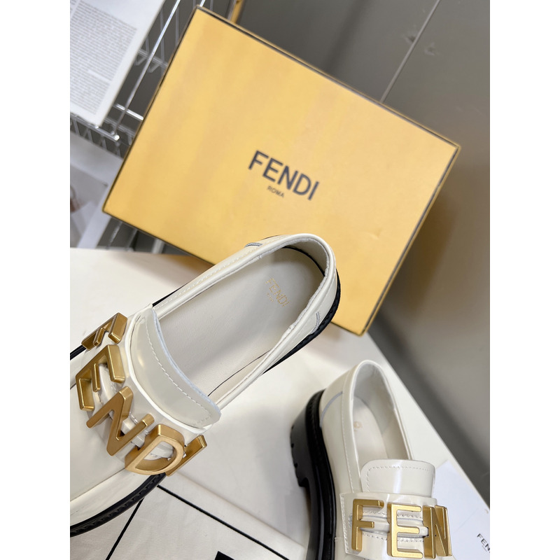 F**di new thick-soled martin boots white