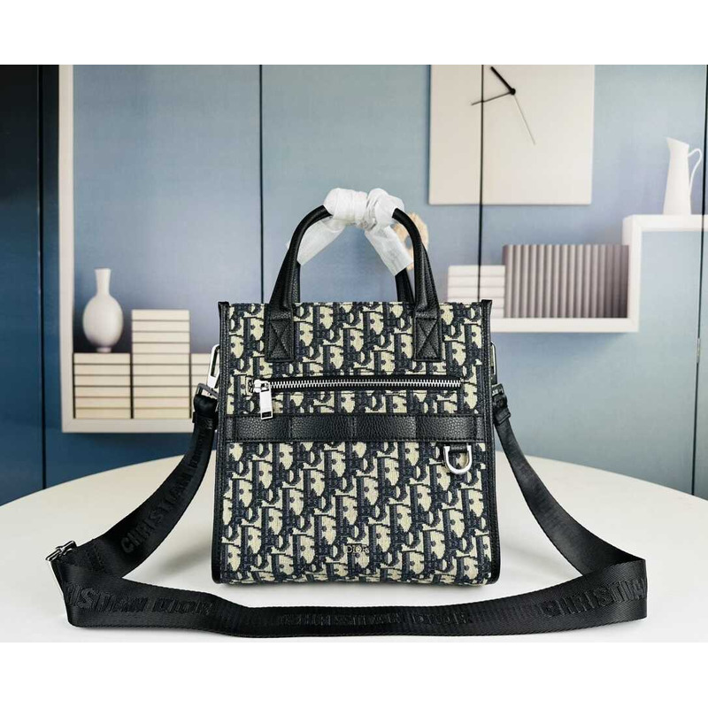 d*or safari N0*H-south tote bag beige and black