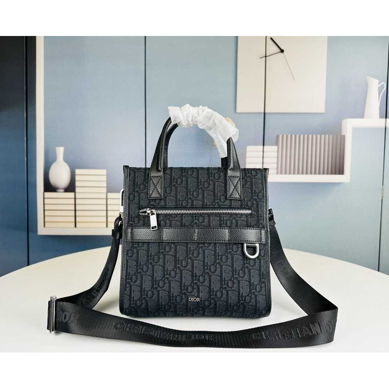 d*or safari N0*H-south tote bag black