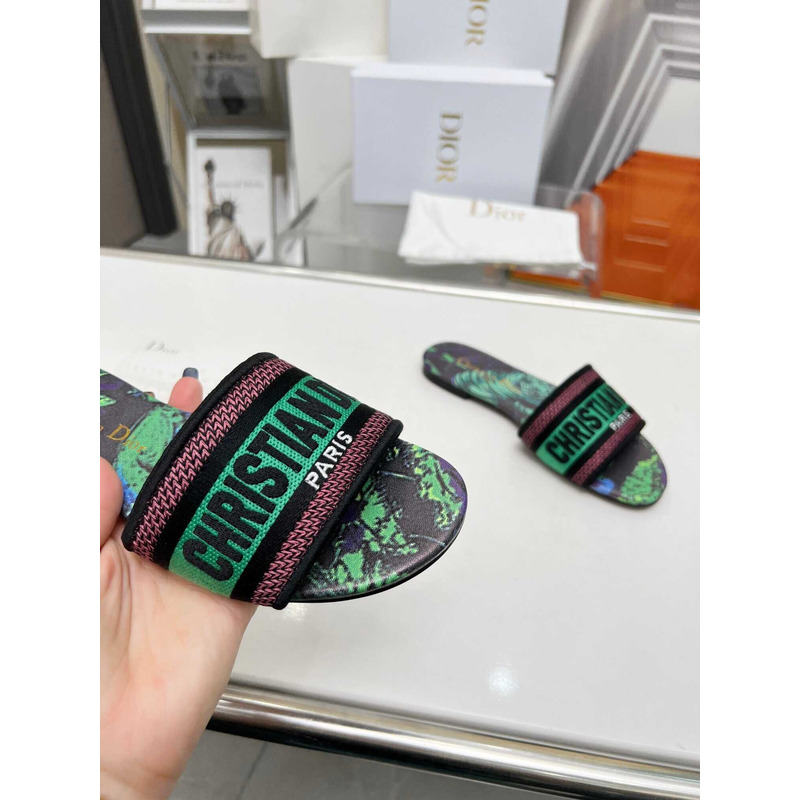 D*or dway slide multicolor embroidered cotton green