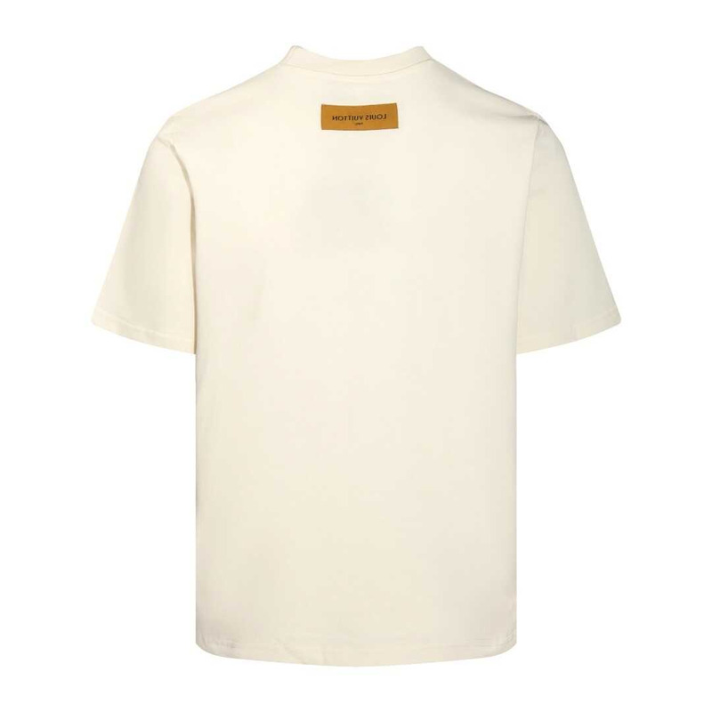 l**is V*t*n short-sleeved cotton knitted crewneck beige