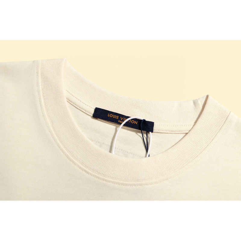 l**is V*t*n stripes knot t-shirt beige