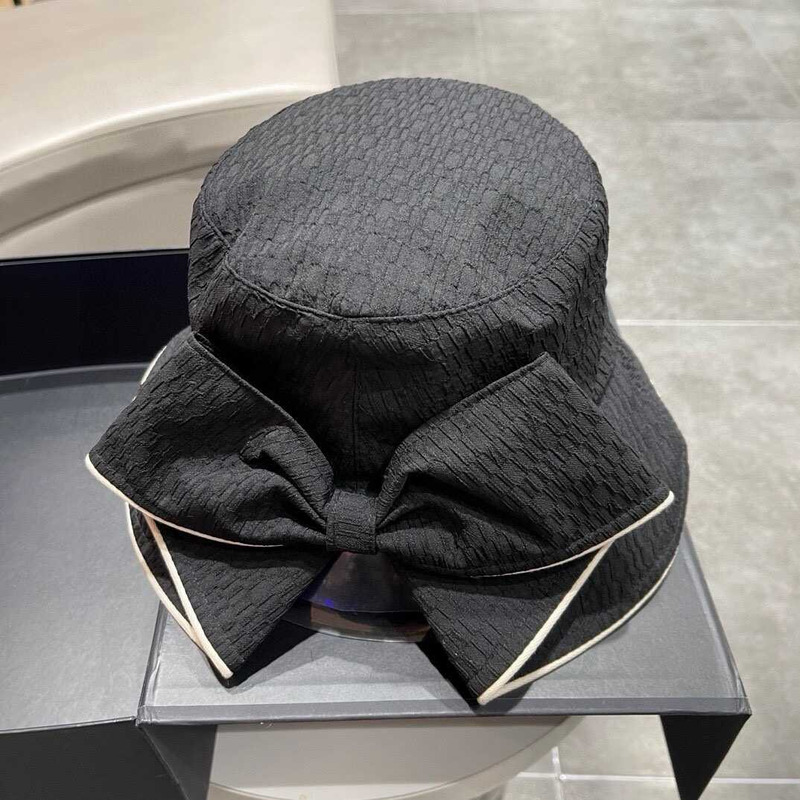 Pra*a bucket hat with bowknot black