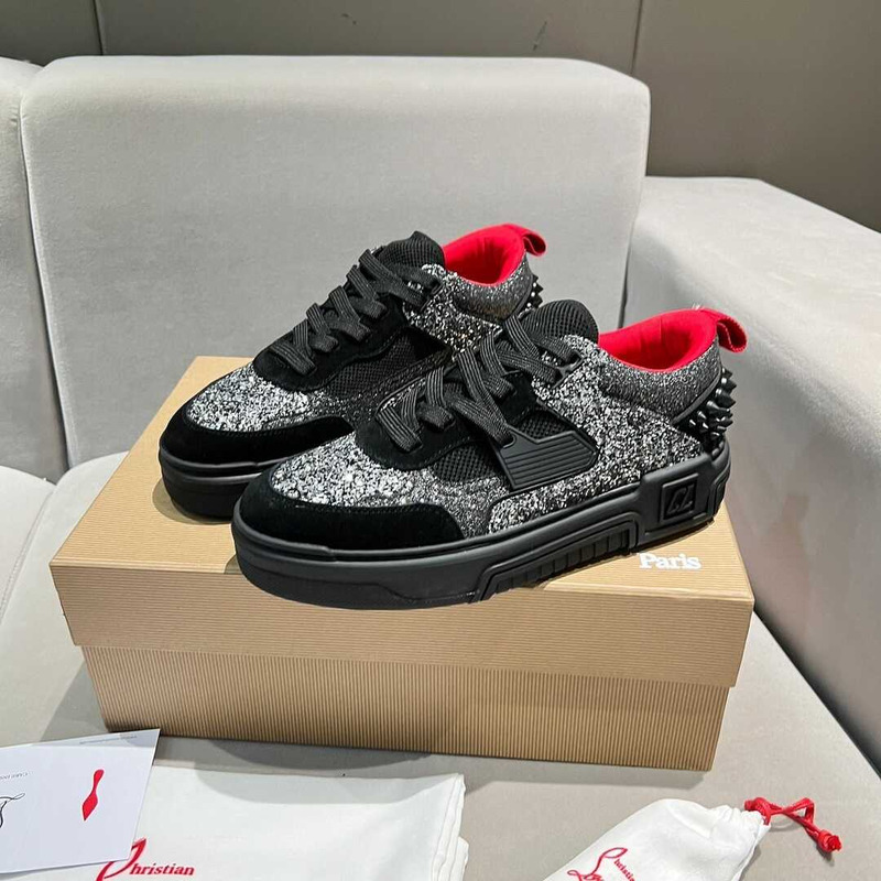 Ch**an louboutin astroloubi lace-up sneakers black