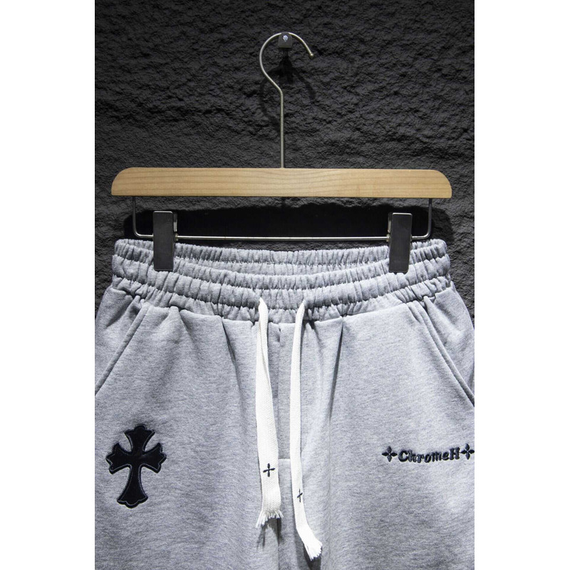 Ch*0me heart embroidered cotton shorts grey