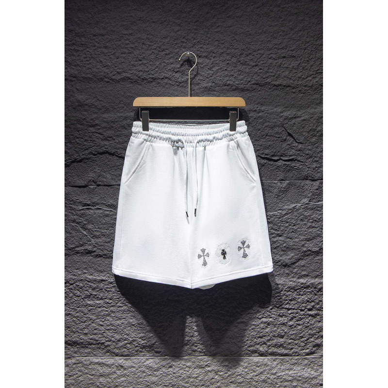 Ch*0me heart  embroidered cotton shorts white