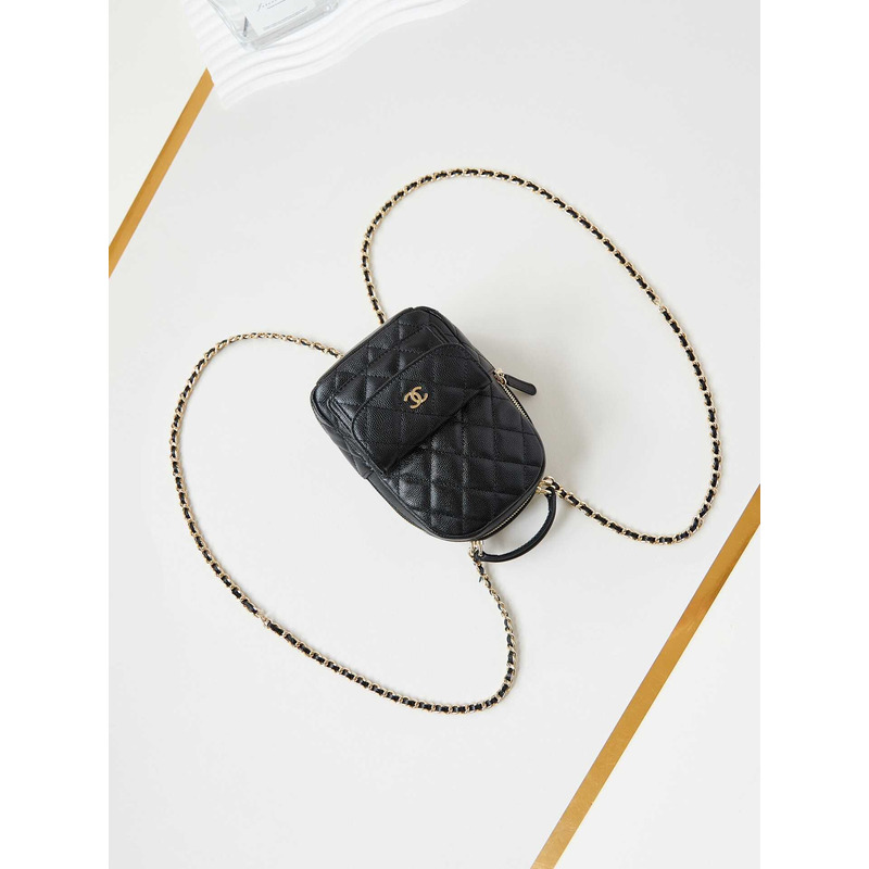 Ch*el caviar quilted cc mini classic backpack black