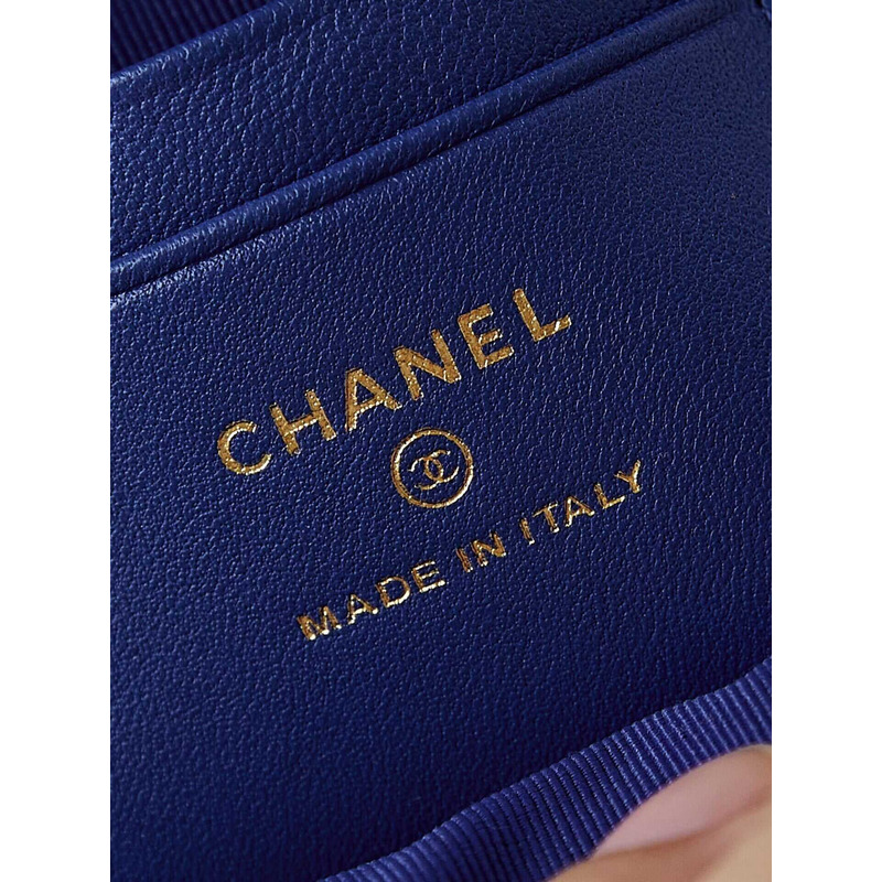 Ch*el logo polka dot backpack in blue