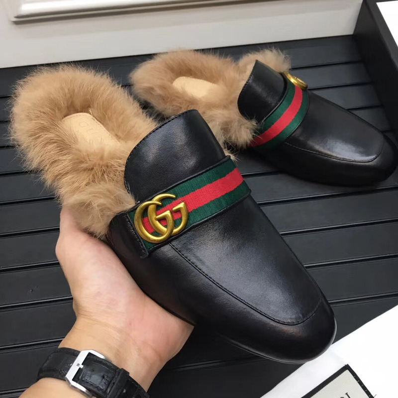 G*u*i fur loafers